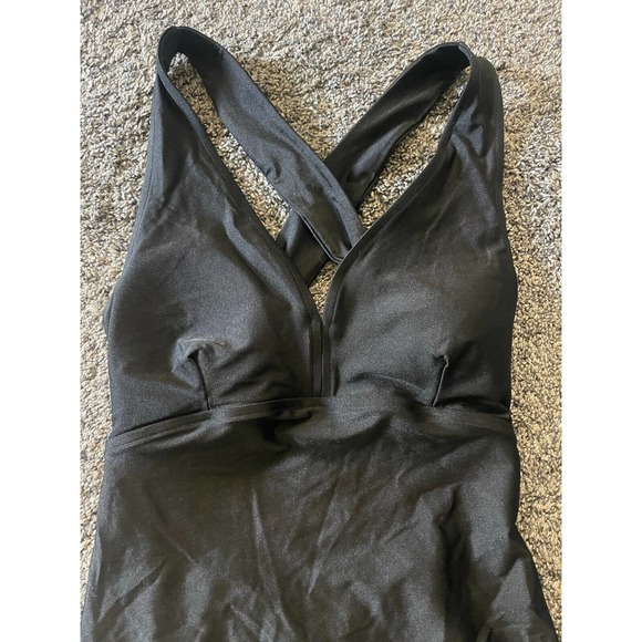 Albion L Swimsuit Shell Shock Black V Neck Bathing Suit - Picture 7 of 8